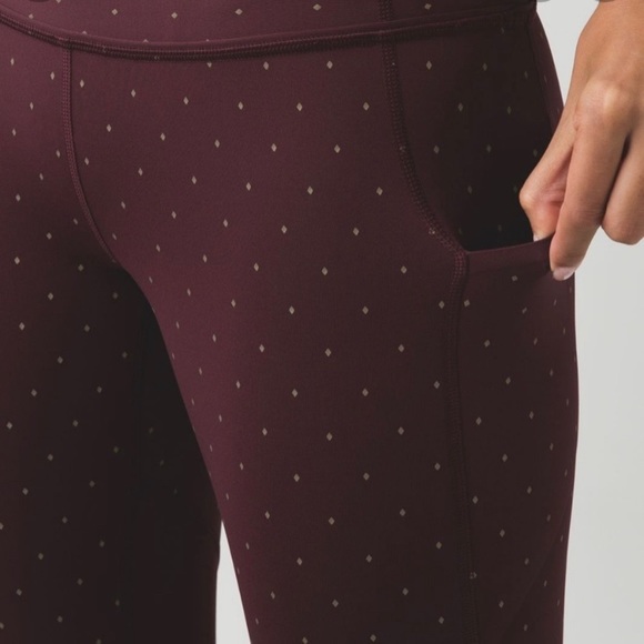 Lululemon Pace Rival Crop Night Fall Bordeaux Drama Gold 2 - Picture 2 of 8